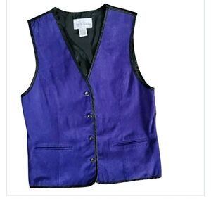 Vintage Diane Von Furstenberg Pigskin Leather Tuxedo Vest